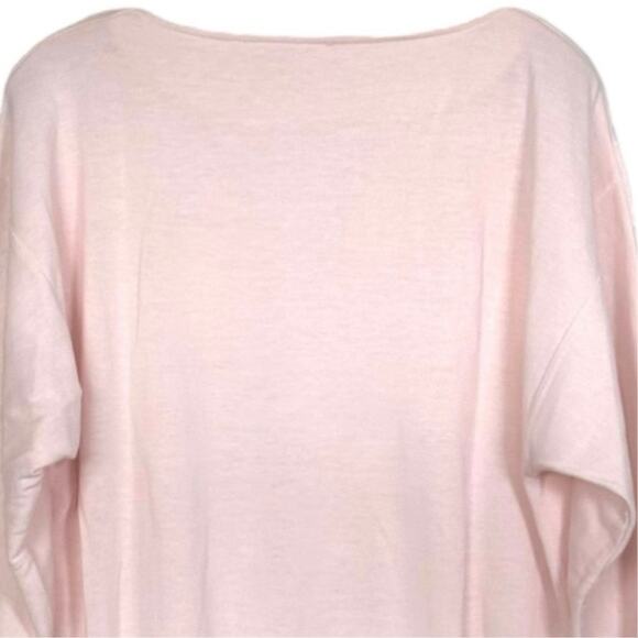 1980s Vintage Embroidered Sweater Sequins Lotus Flowers Pullover Size Large Pink - Picture 8 of 12